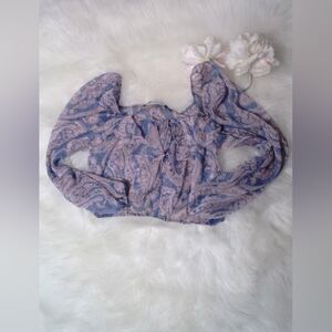 Zara Paisley Sheer Crop Top Size XS